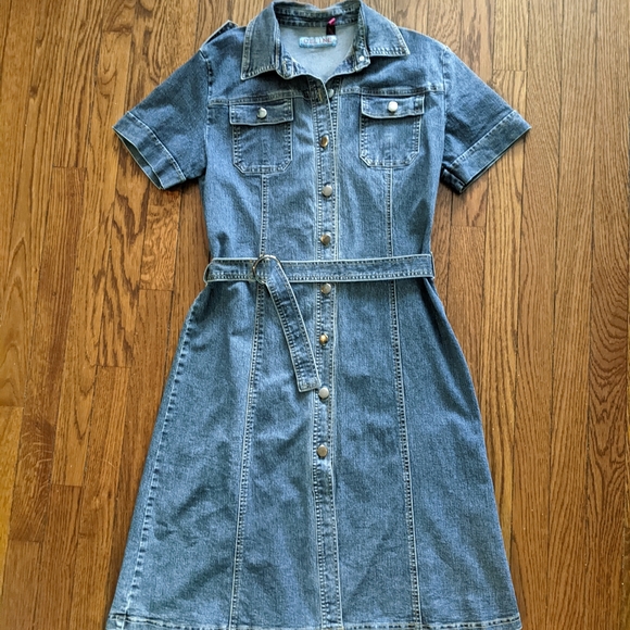 Celine Dresses & Skirts - ⬇️EUC Vintage Celine denim short sleeve belted shirt dress (fits like a large)